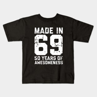 Made In 69 50 Years Of Awesomeness Game Kids T-Shirt